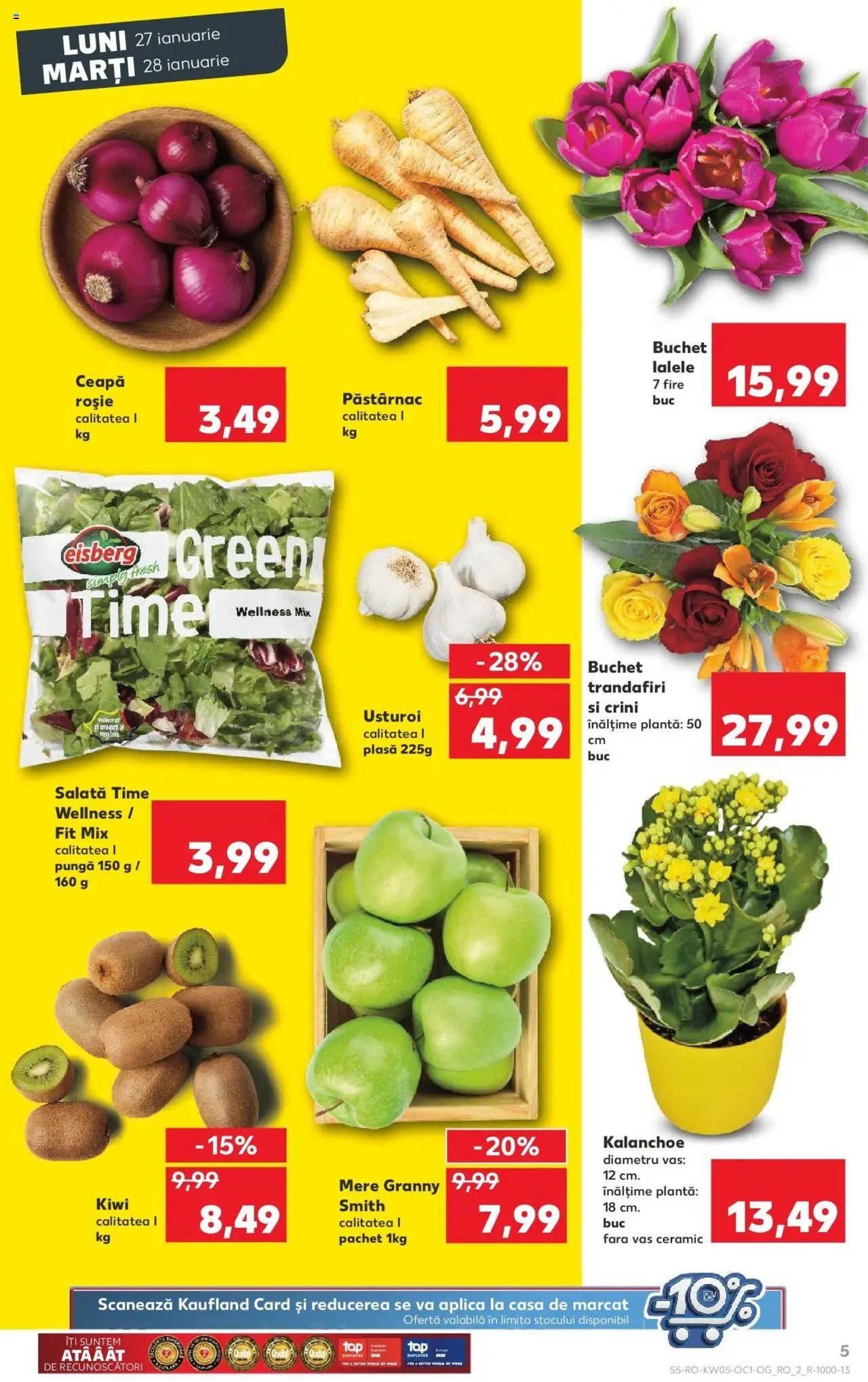 Catalog Kaufland 27 - 28 Ianuarie 2025 | Pagina 5 | Produse: Kiwi, Salată, Ceapă, Usturoi