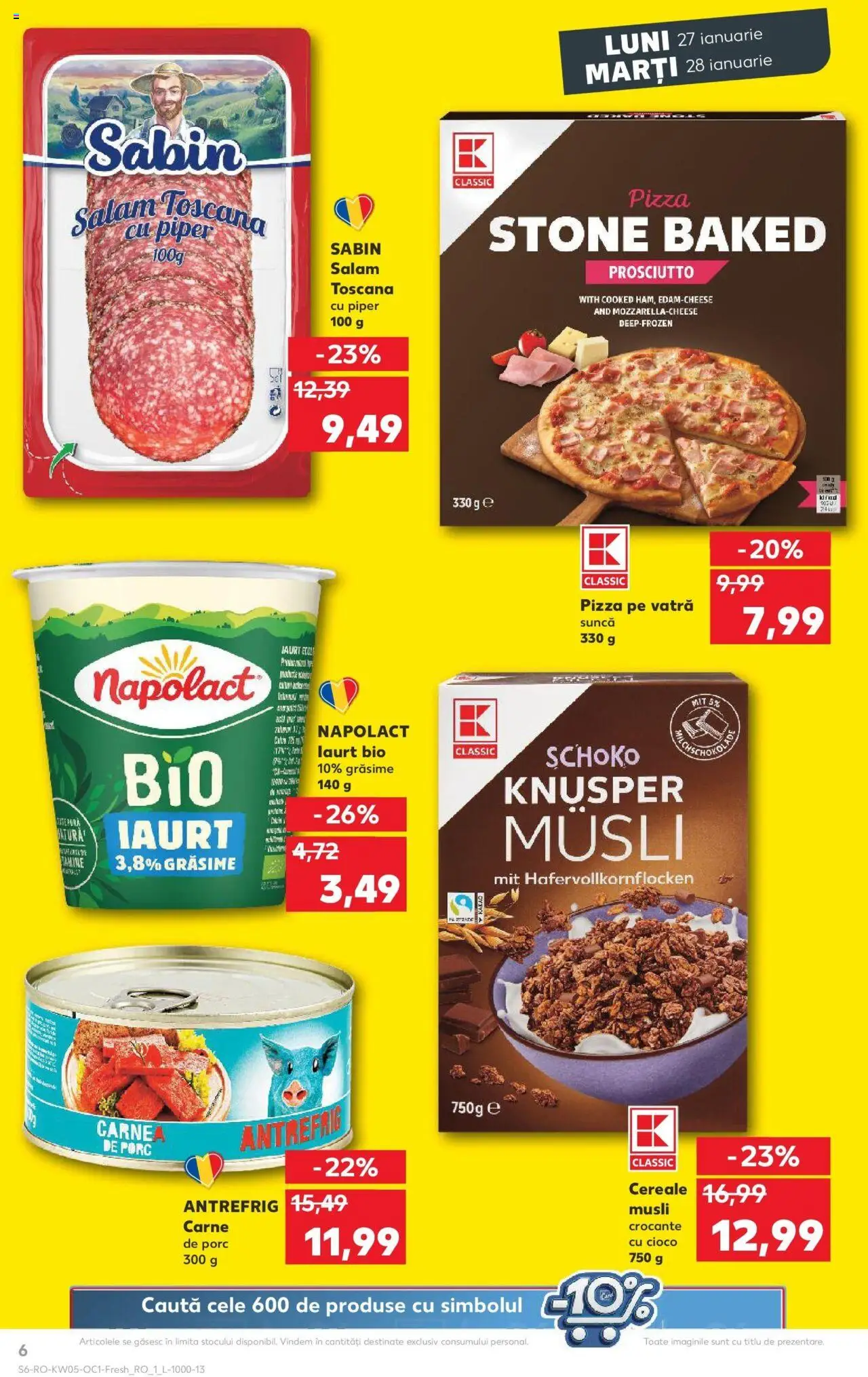 Catalog Kaufland 27 - 28 Ianuarie 2025 | Pagina 6 | Produse: Iaurt, Salam, Pizza, Piper