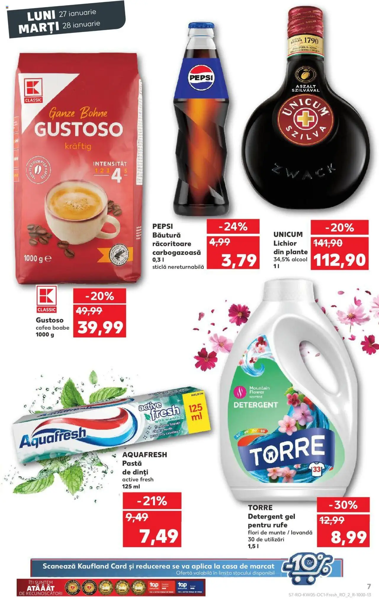 Catalog Kaufland 27 - 28 Ianuarie 2025 | Pagina 7 | Produse: Lichior, Cafea, Pastă de dinți, Detergent