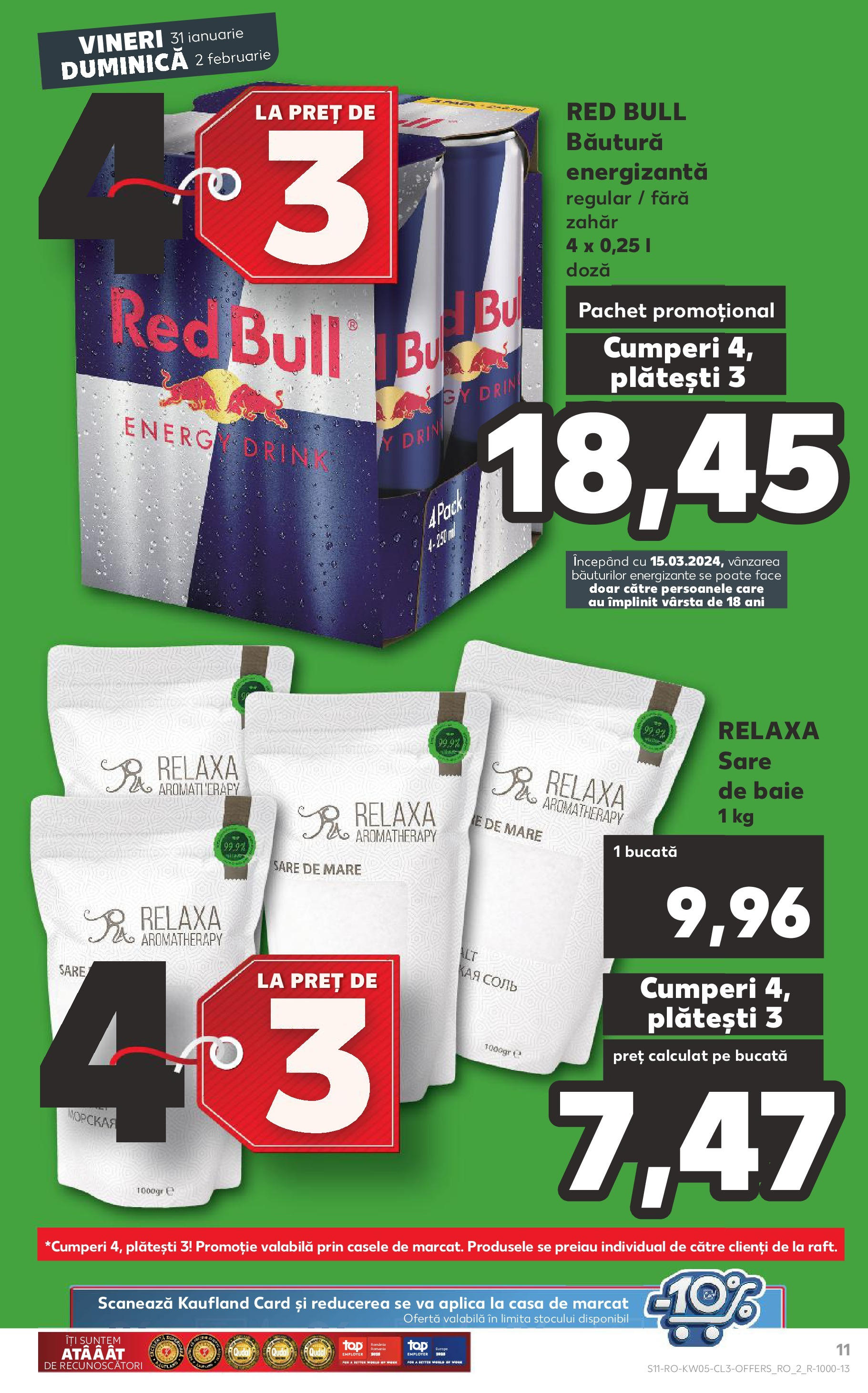 Catalog Kaufland 31 Ianuarie - 2 Februarie 2025 | Pagina 11 | Produse: Băutură energizantă, Sare, Zahăr