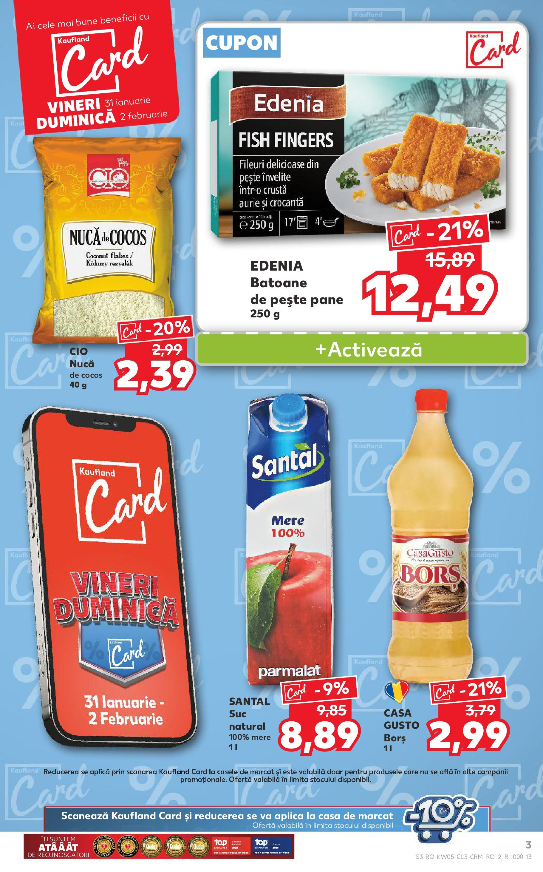 Catalog Kaufland 31 Ianuarie - 2 Februarie 2025 | Pagina 3 | Produse: Borș, Mere, Pește