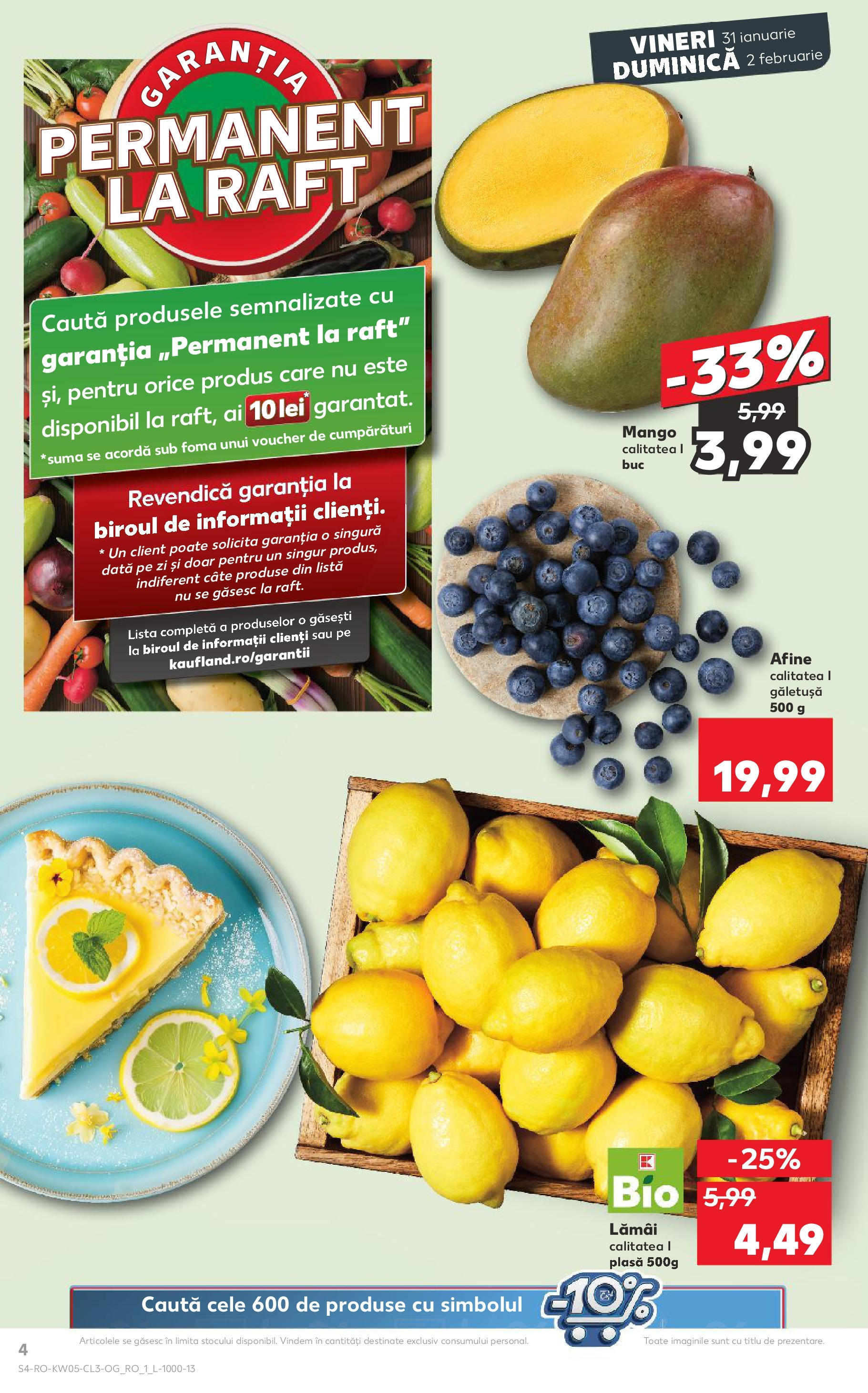 Catalog Kaufland 31 Ianuarie - 2 Februarie 2025 | Pagina 4 | Produse: Afine, Raft, Mango