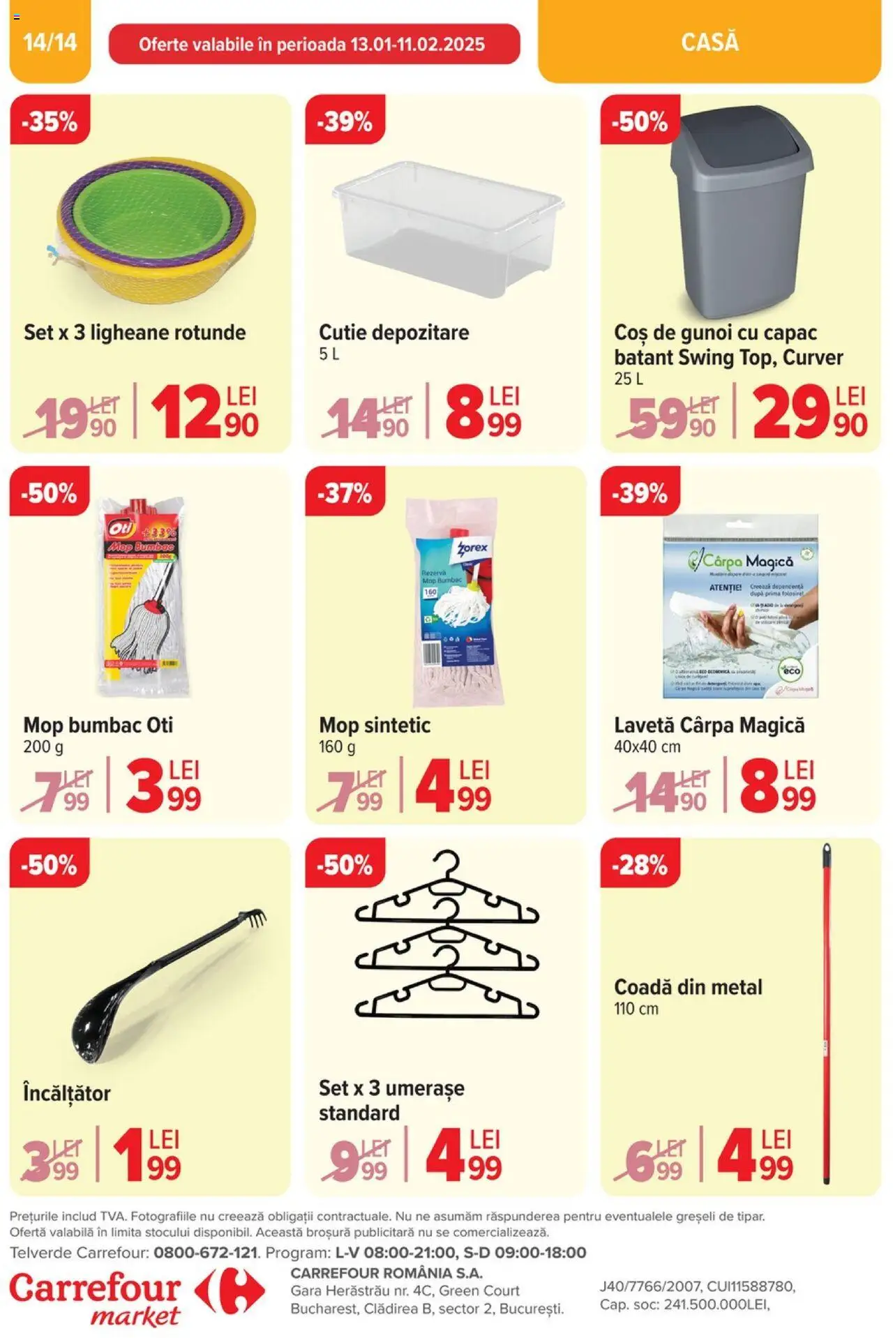 Catalog Carrefour 5 - 11 Februarie 2025 | Pagina 14 | Produse: Mop, Coș, Cutie