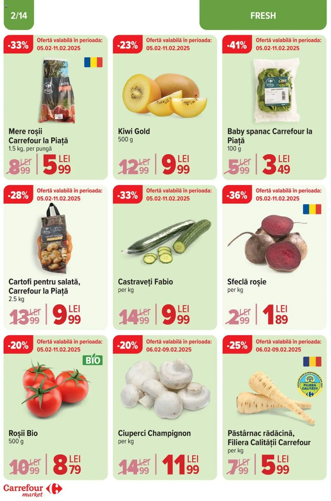 Catalog Carrefour 5 - 11 Februarie 2025 | Pagina 2 | Produse: Pungă, Roșii, Kiwi, Cartofi