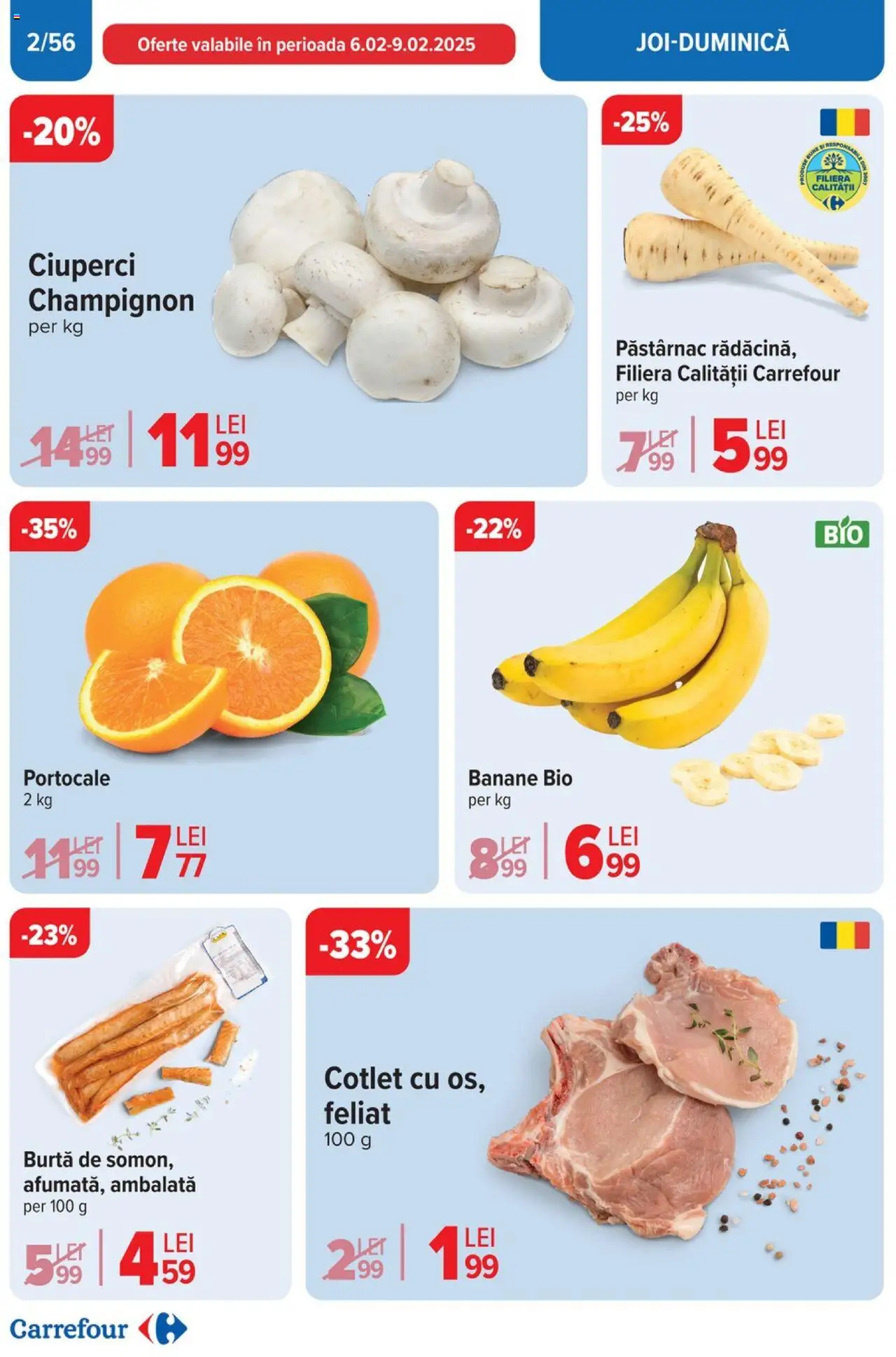 Catalog Carrefour 5 - 11 Februarie 2025 | Pagina 2 | Produse: Ciuperci, Portocale, Banane