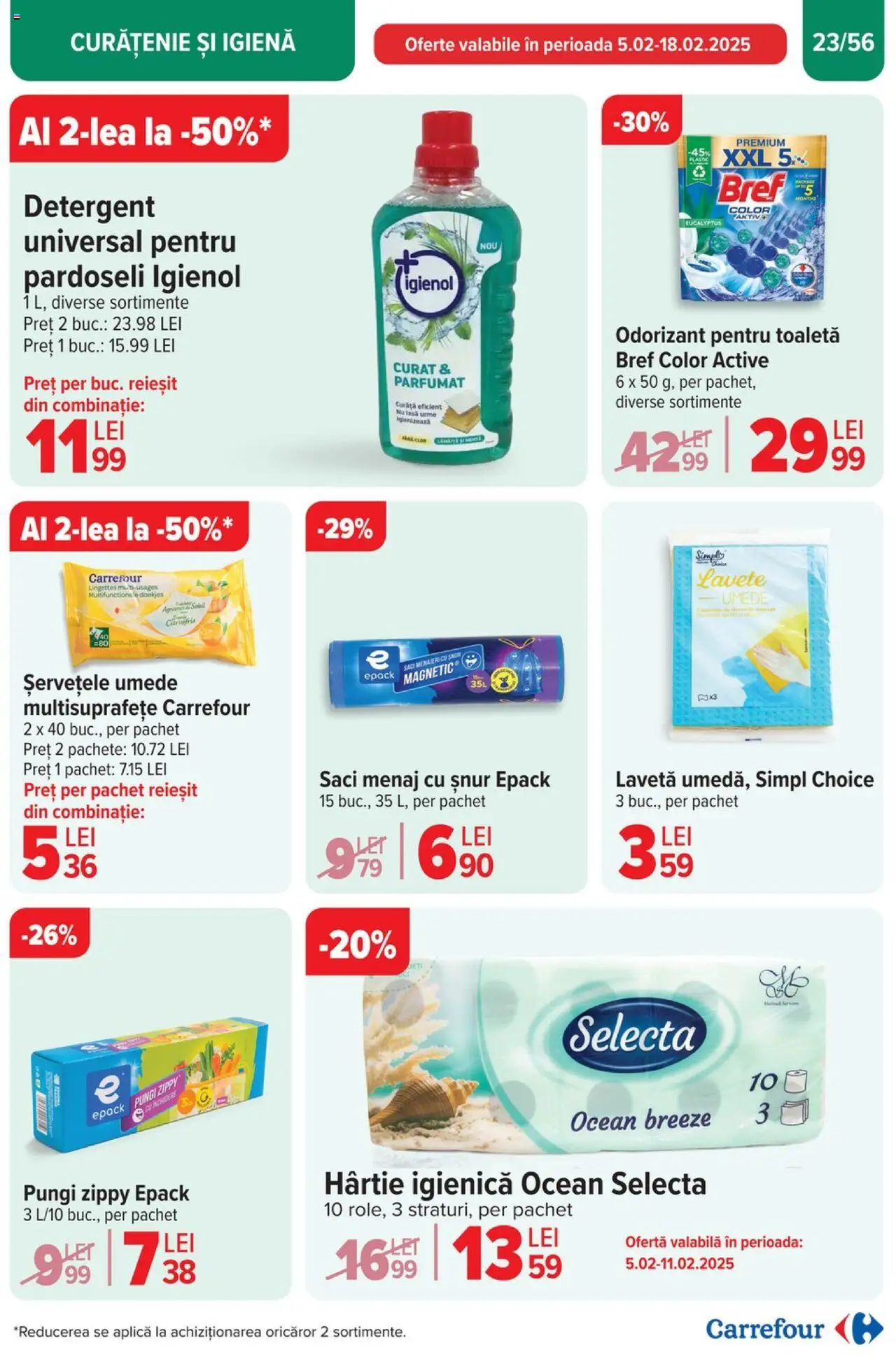 Catalog Carrefour 5 - 11 Februarie 2025 | Pagina 24 | Produse: Toaletă, Detergent, Lavete, Șervețele umede