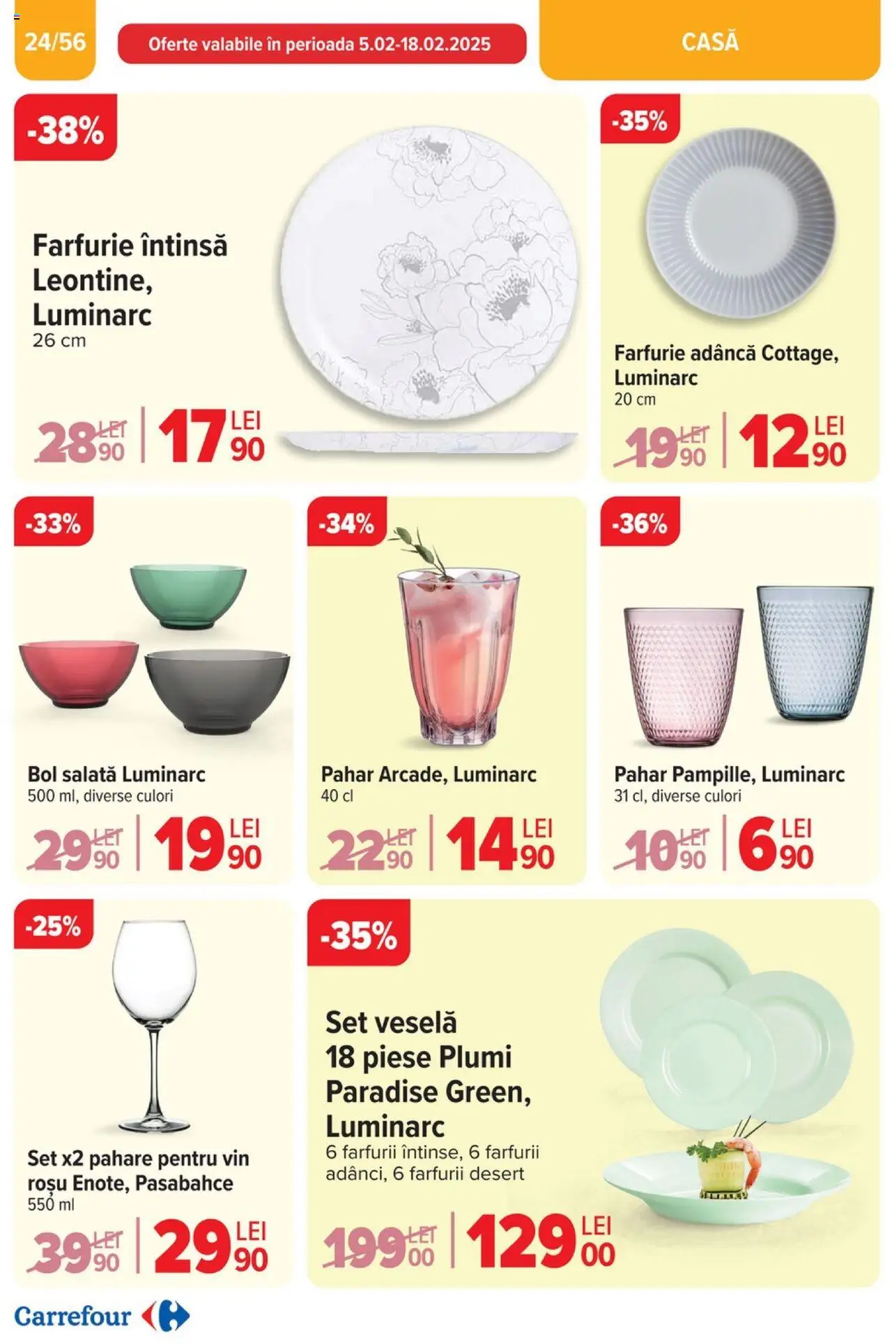 Catalog Carrefour 5 - 11 Februarie 2025 | Pagina 26 | Produse: Pahare, Farfurie, Vin, Salată