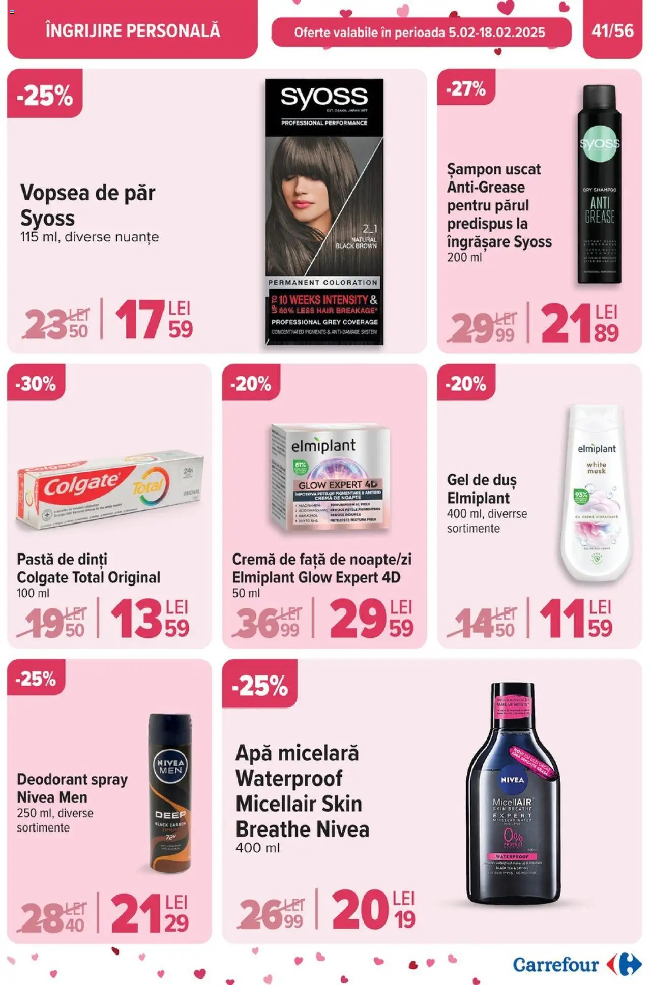 Catalog Carrefour 5 - 11 Februarie 2025 | Pagina 43 | Produse: Vopsea, Ulei, Gel de duș, Vopsea de păr