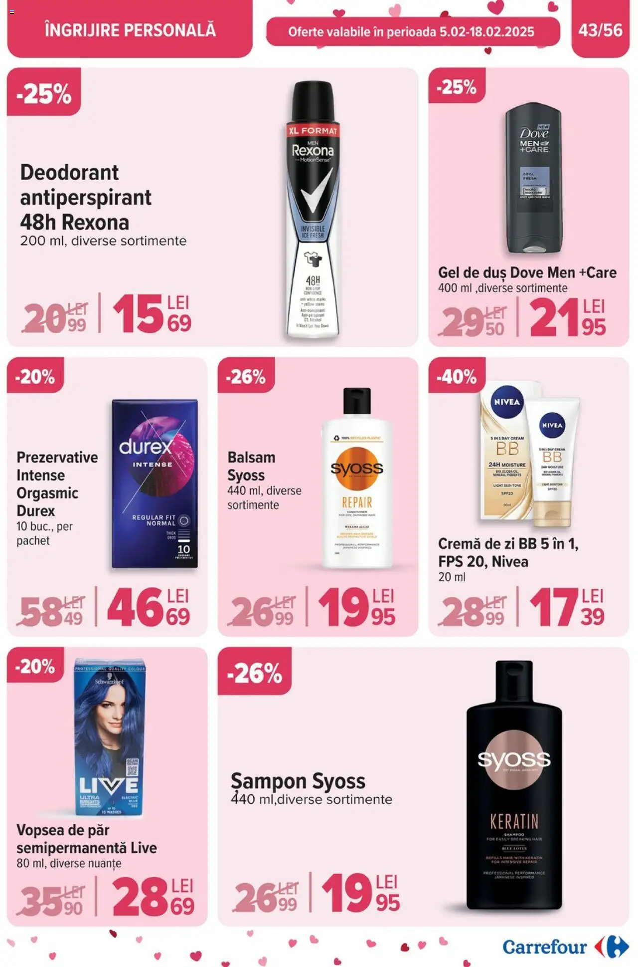 Catalog Carrefour 5 - 11 Februarie 2025 | Pagina 45 | Produse: Duș, Șampon, Balsam, Cremă