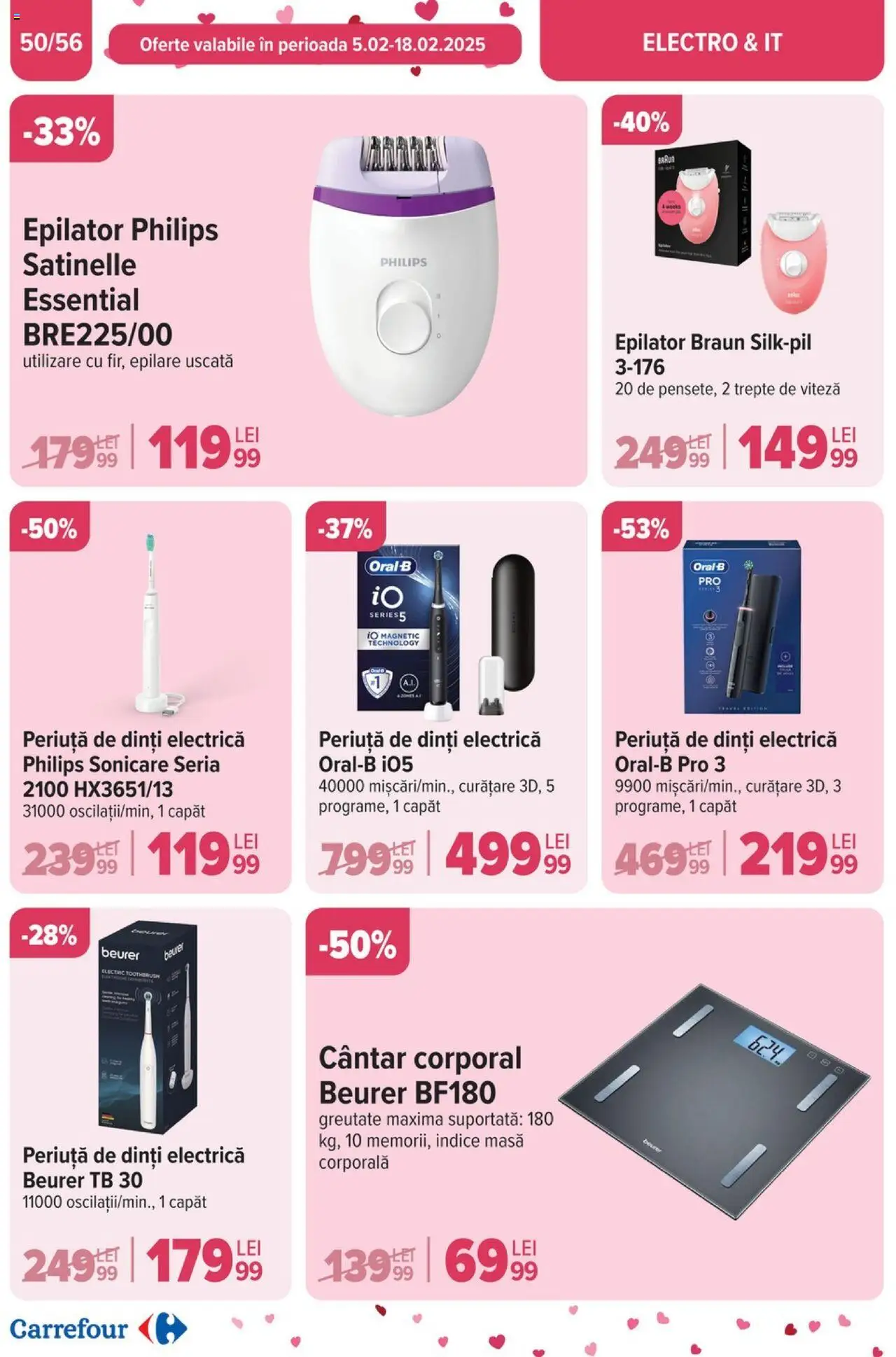 Catalog Carrefour 5 - 11 Februarie 2025 | Pagina 52 | Produse: Epilator, Cântar, Masă, Periuță de dinți