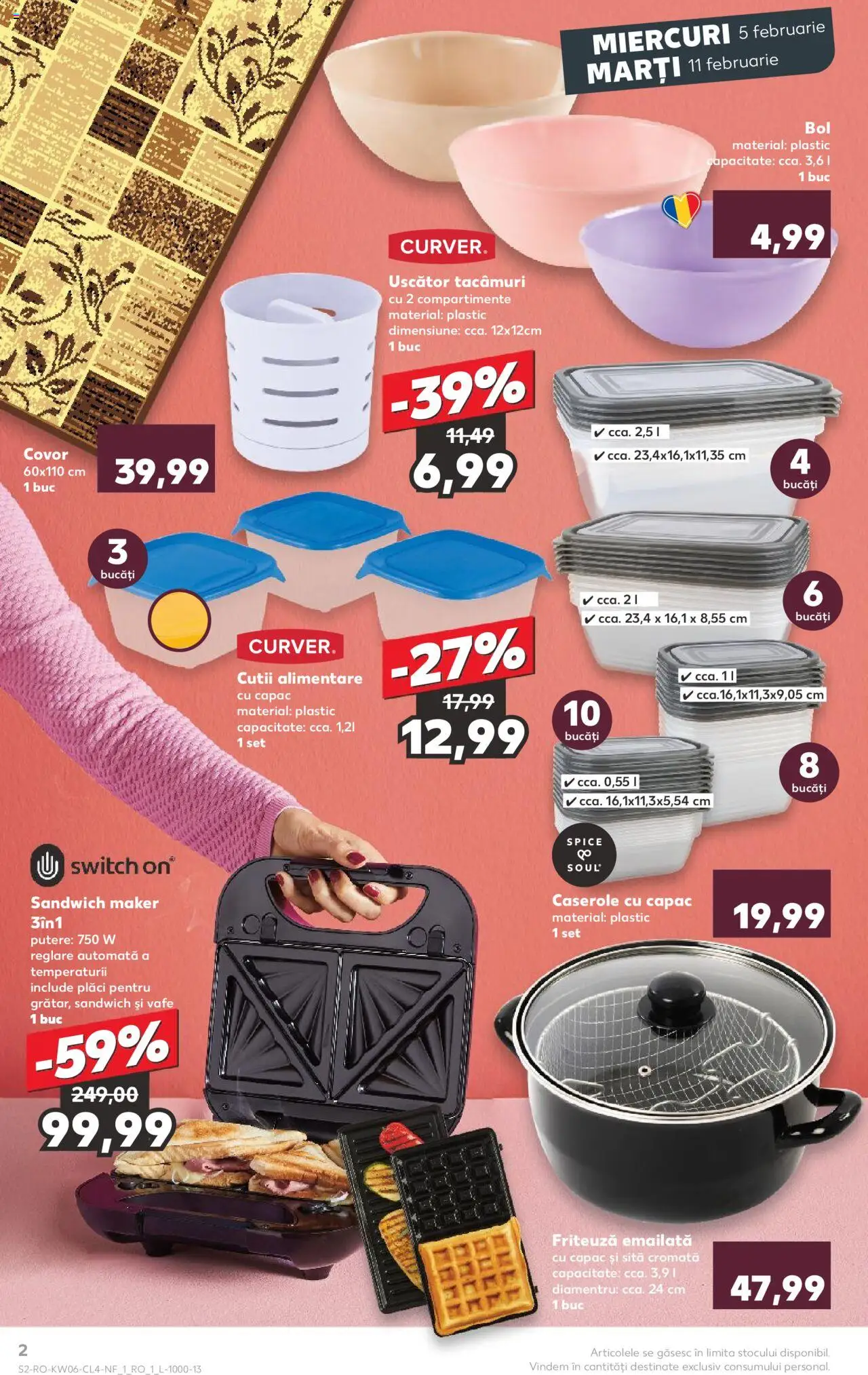 Catalog Kaufland 5 - 9 Februarie 2025 | Pagina 2 | Produse: Uscător, Caserole, Sită, Covor