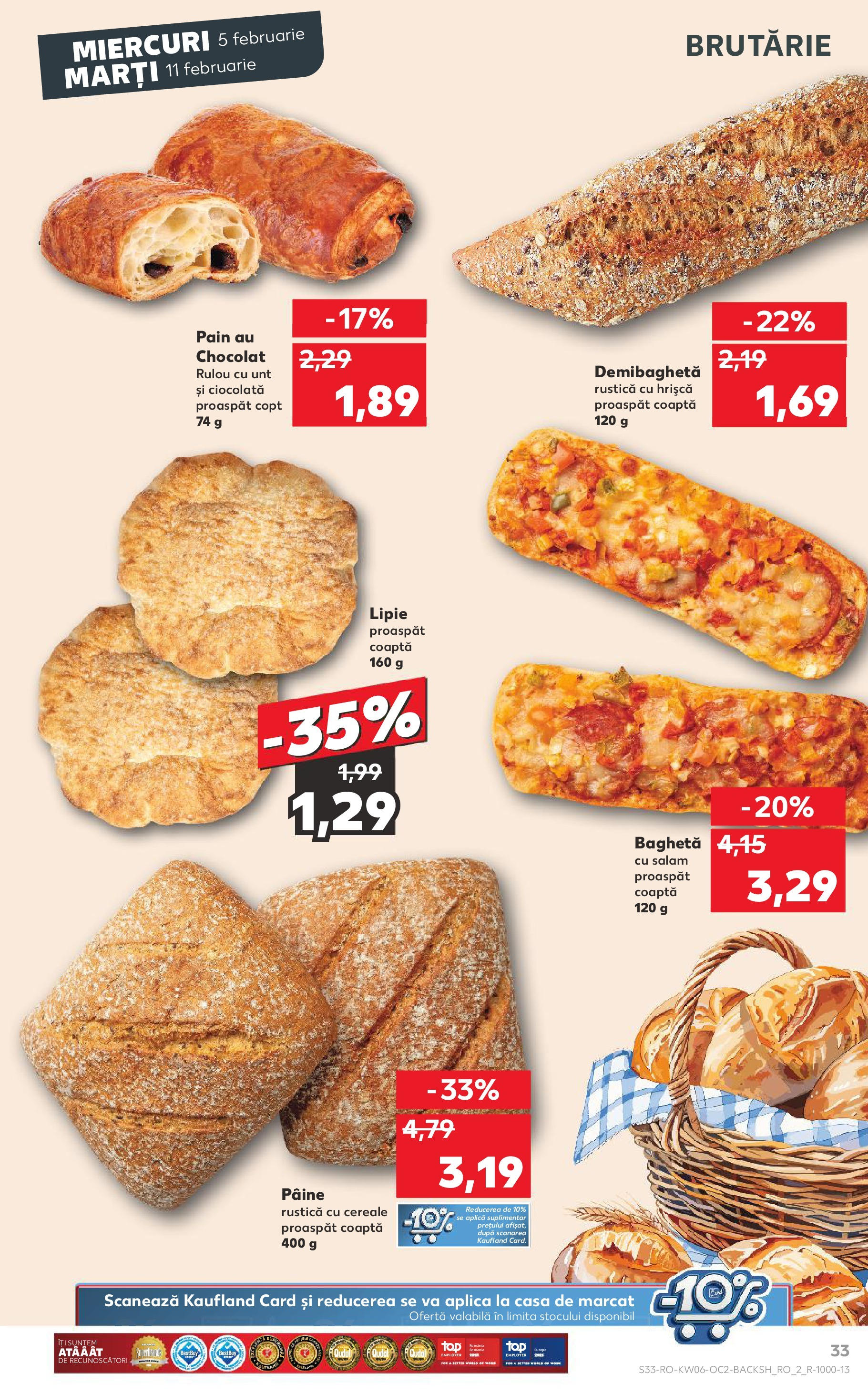 Catalog Kaufland 5 - 11 Februarie 2025 | Pagina 33 | Produse: Pâine, Ciocolată, Salam, Cereale