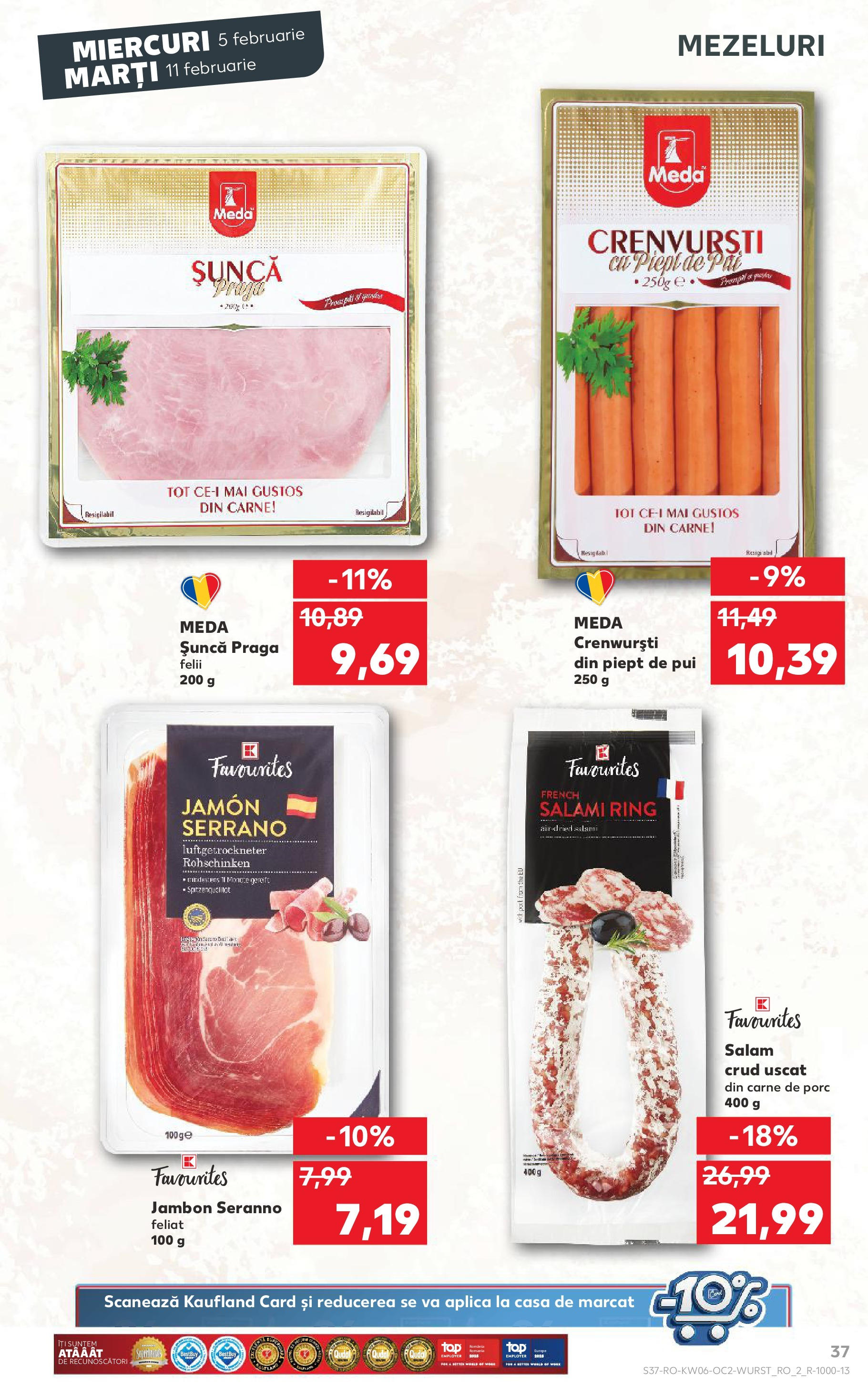 Catalog Kaufland 5 - 11 Februarie 2025 | Pagina 37 | Produse: Crenvurști, Salam, Șuncă, Carne De Porc