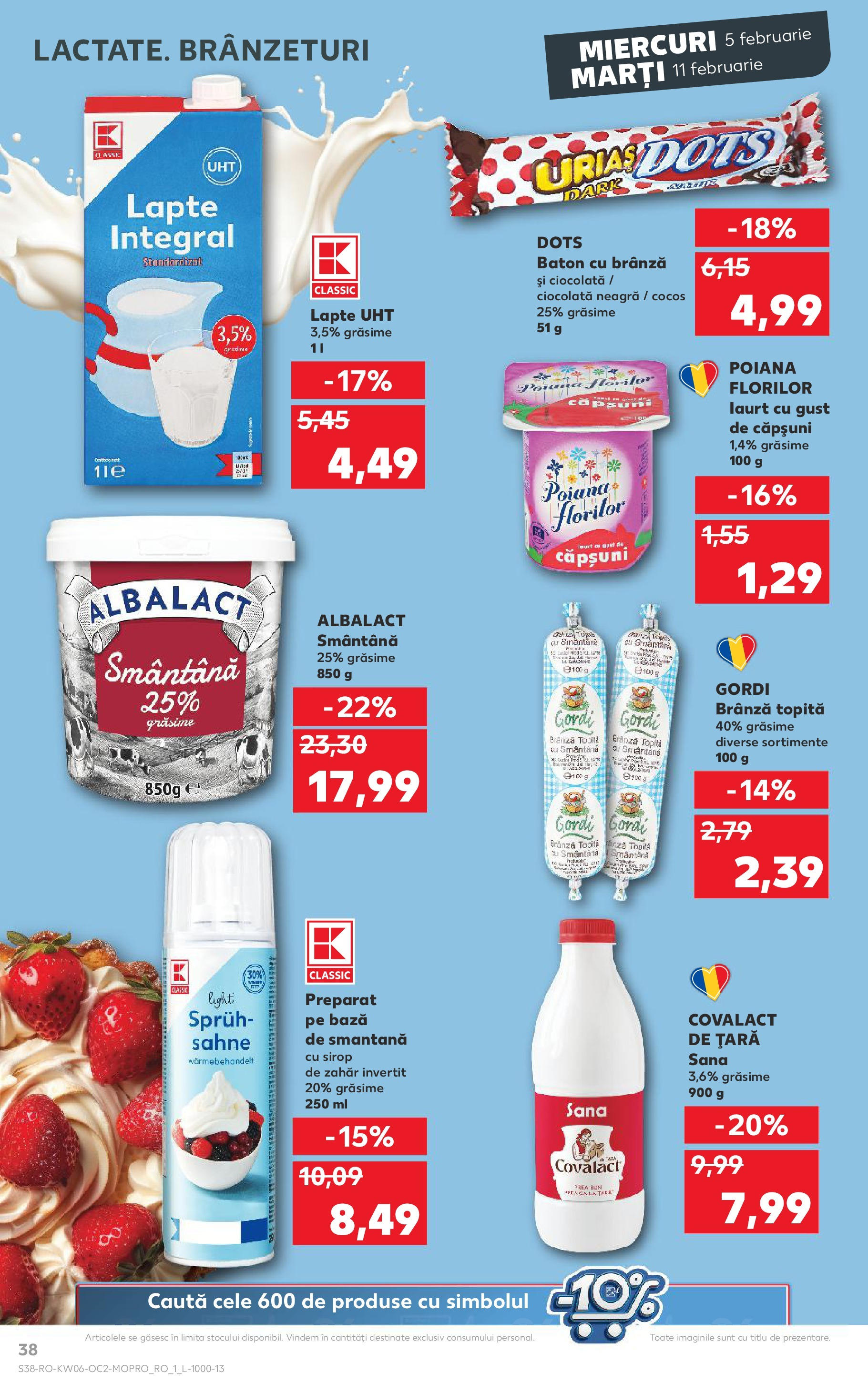 Catalog Kaufland 5 - 11 Februarie 2025 | Pagina 38 | Produse: Lapte, Brânză, Smântână, Zahăr