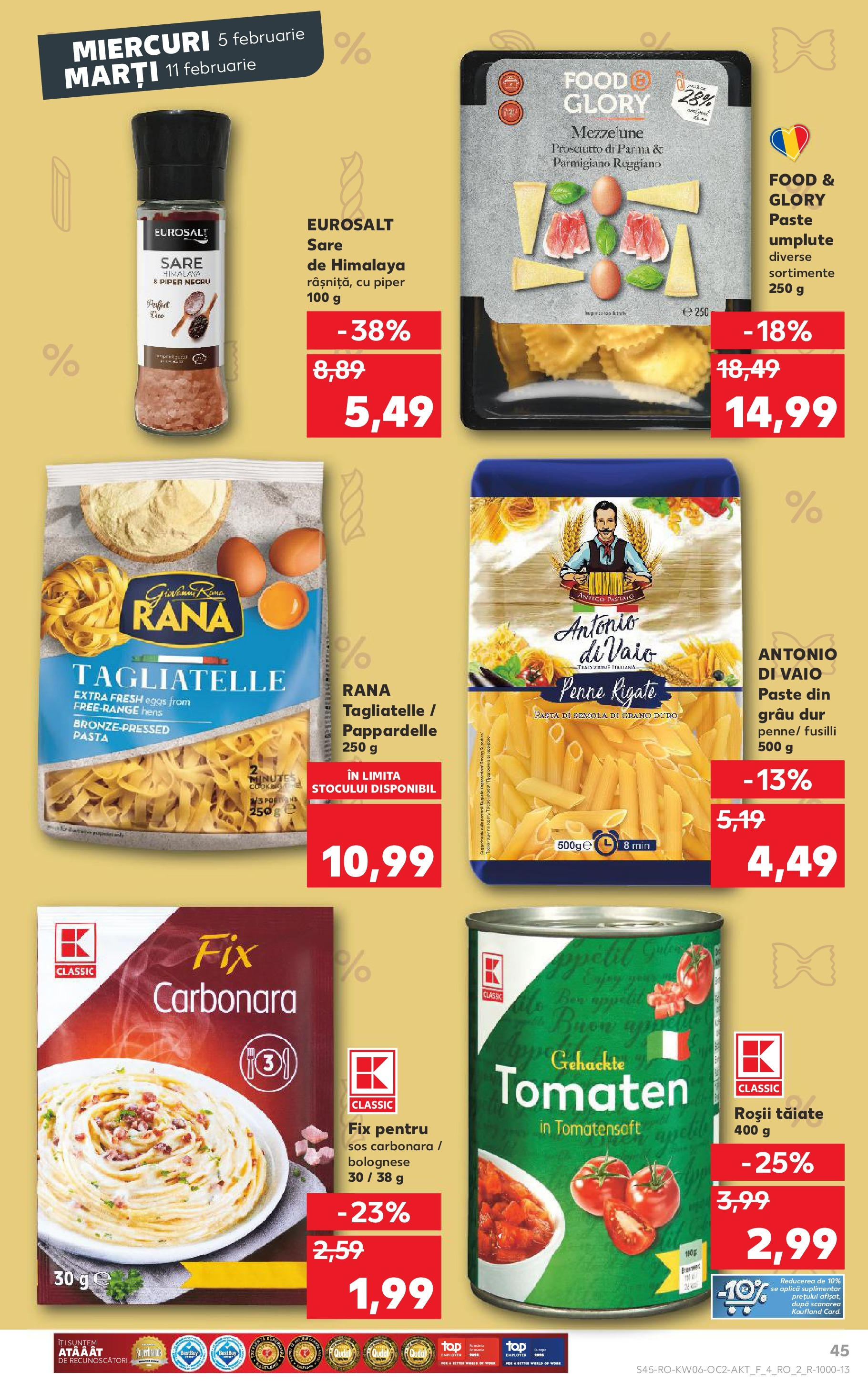 Catalog Kaufland 5 - 11 Februarie 2025 | Pagina 45 | Produse: Roșii, Sos, Sare, Piper