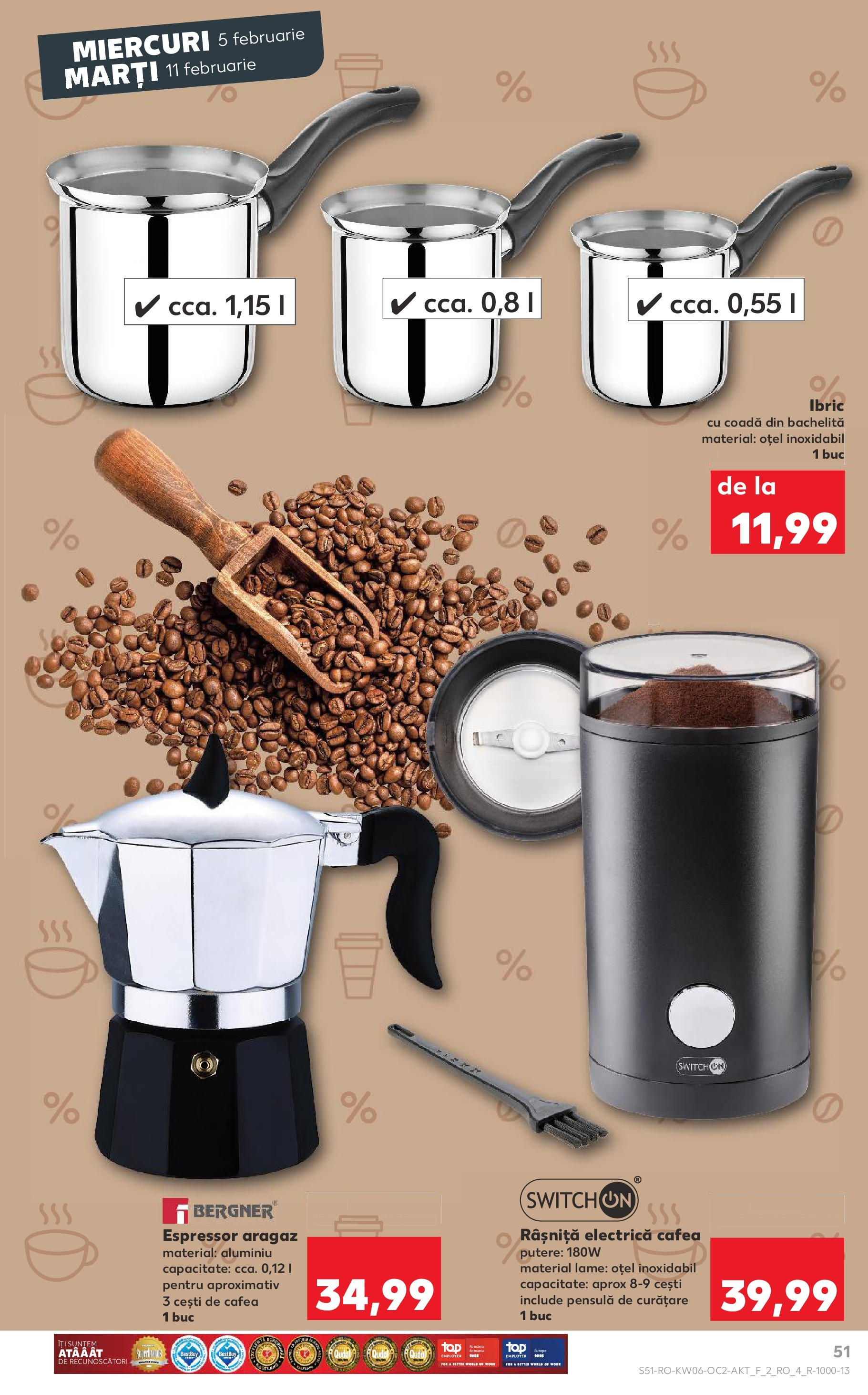 Catalog Kaufland 5 - 11 Februarie 2025 | Pagina 51 | Produse: Espressor, Aragaz, Cafea