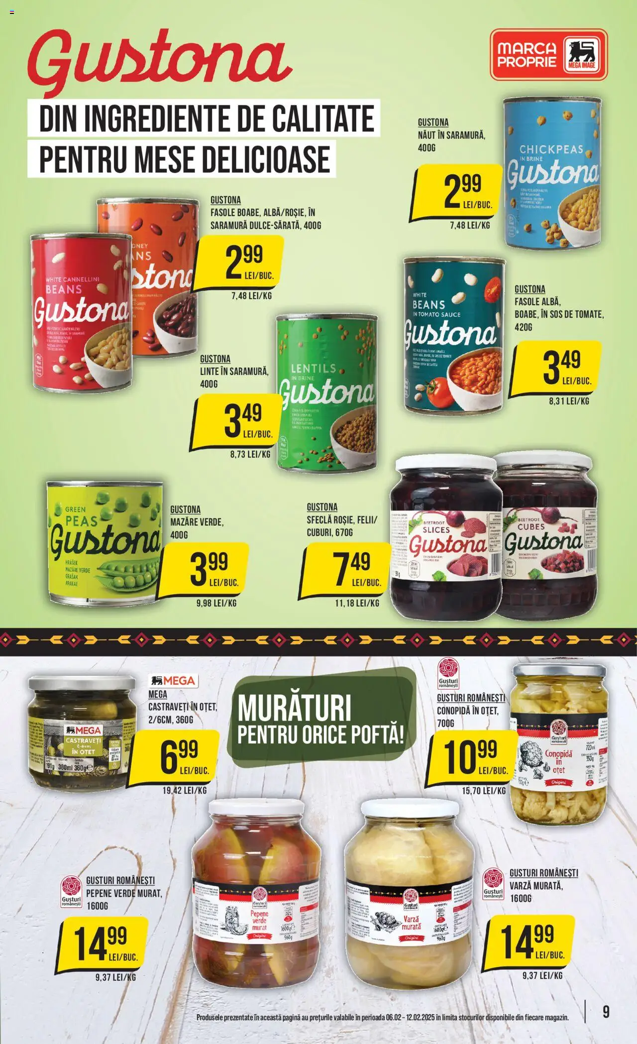 Catalog Mega Image 6 - 12 Februarie 2025 | Pagina 9 | Produse: Pepene Verde, Conopidă, Oțet, Sfeclă