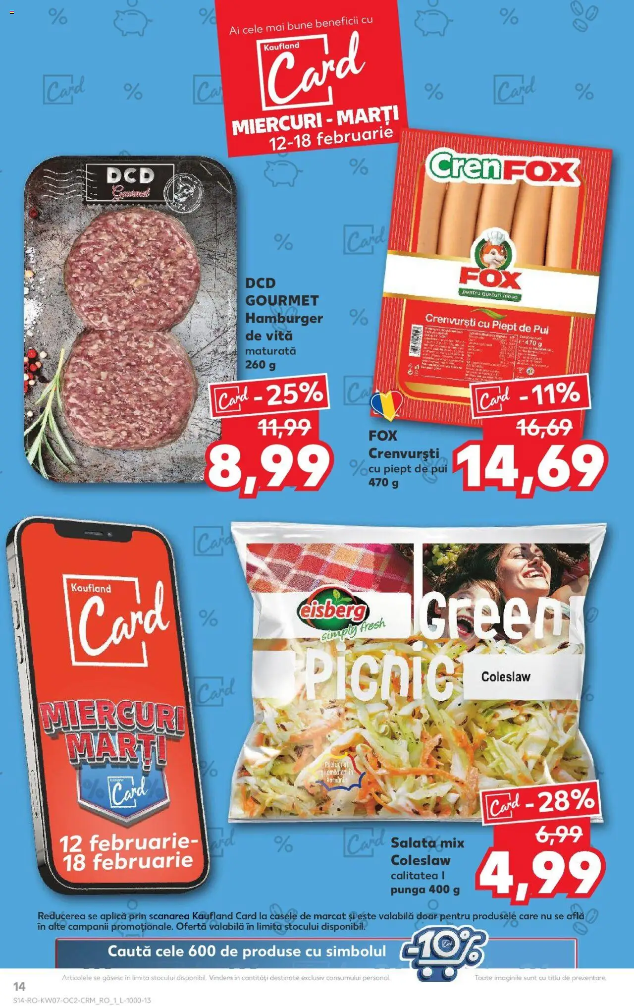 Catalog Kaufland 12 - 18 Februarie 2025 | Pagina 14 | Produse: Pungă, Crenvurști, Salată