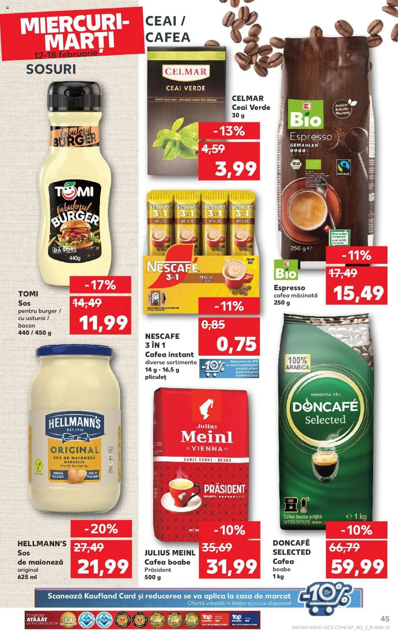 Catalog Kaufland 12 - 18 Februarie 2025 | Pagina 45 | Produse: Ceai, Burger, Maioneză, Sos