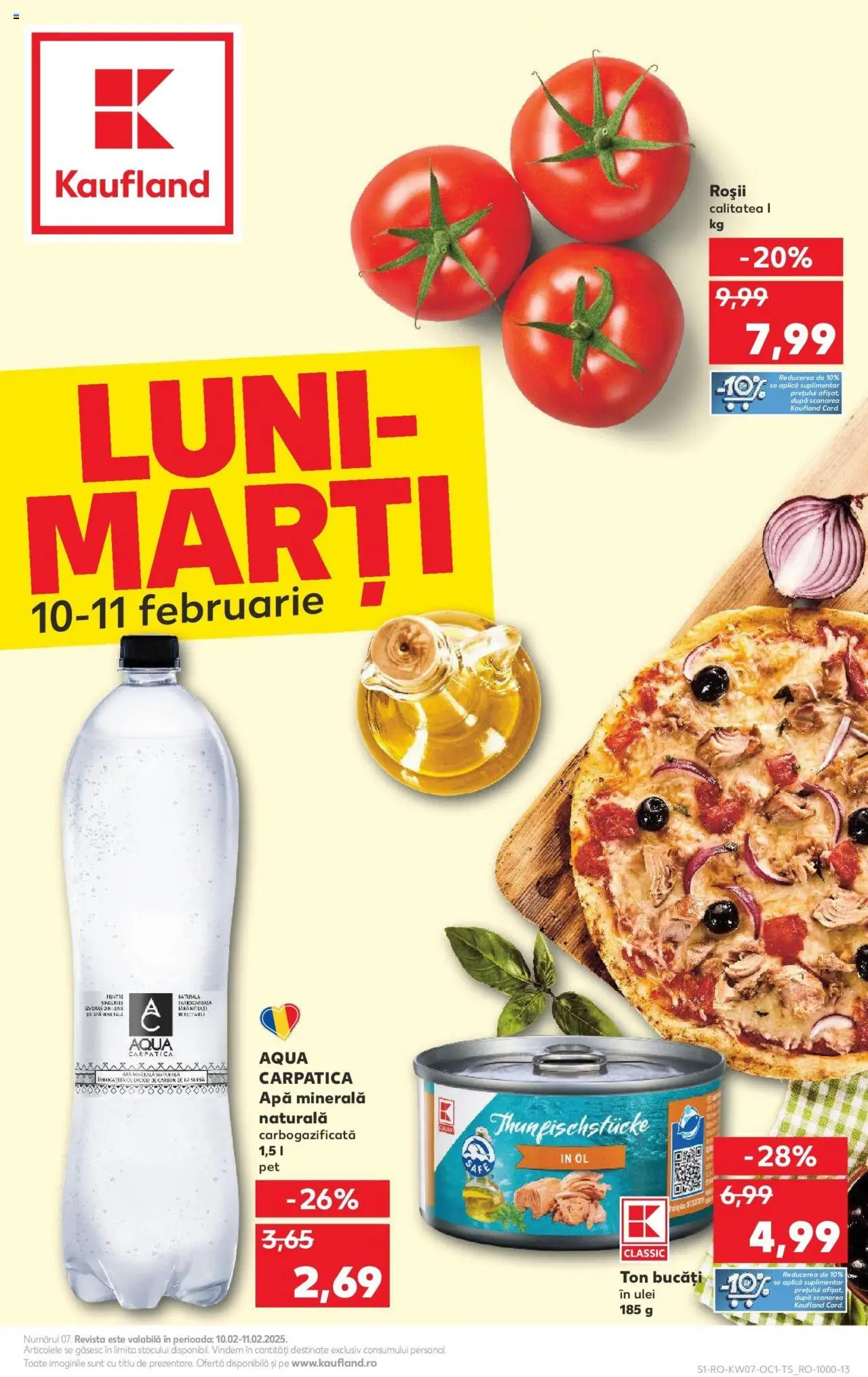 Catalog Kaufland 10 - 11 Februarie 2025 | Pagina 1 | Produse: Yazı tahtası kalemi, Ulei, Roșii, Apă