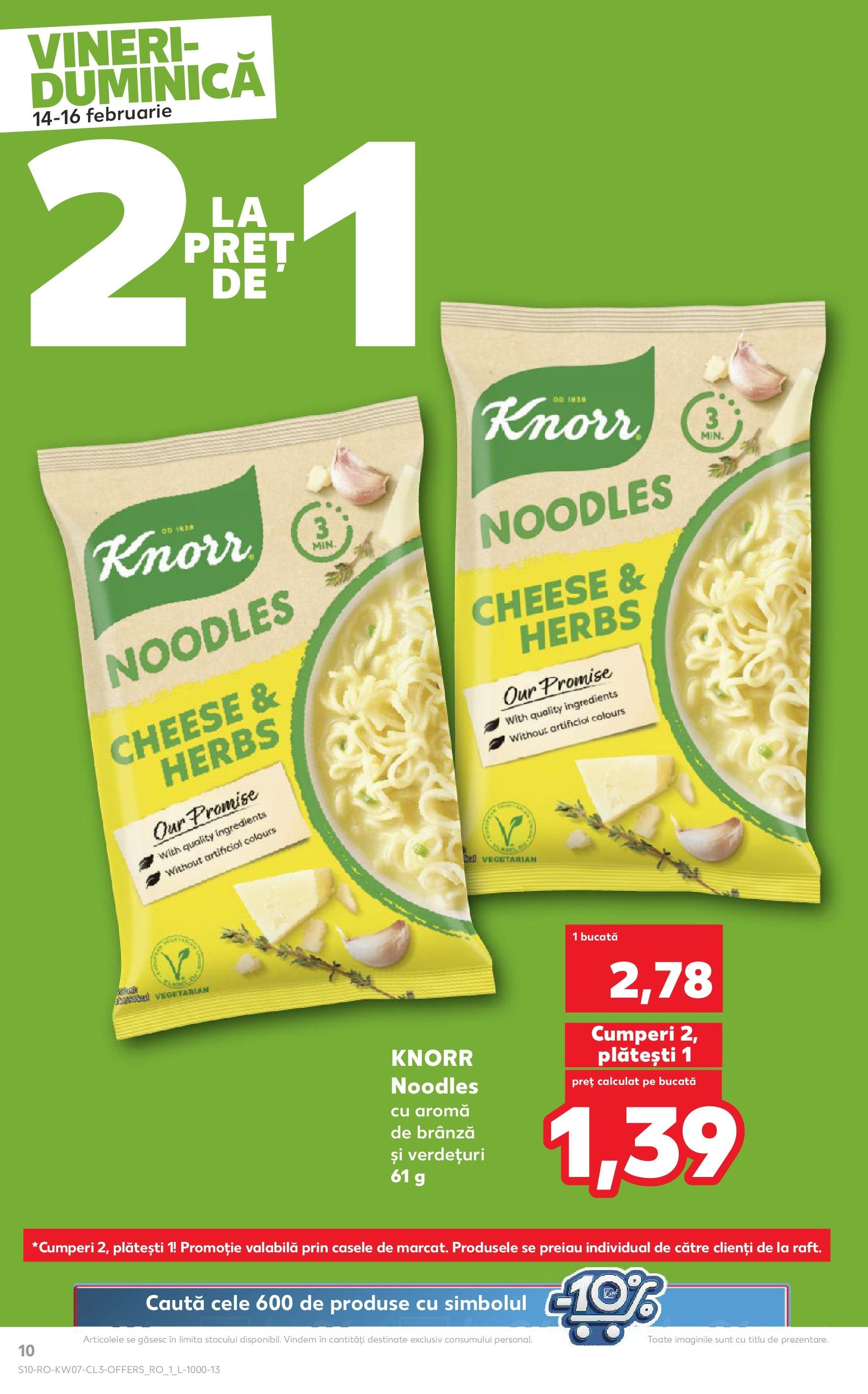 Catalog Kaufland 14 - 16 Februarie 2025 | Pagina 10 | Produse: Brânză, Noodles