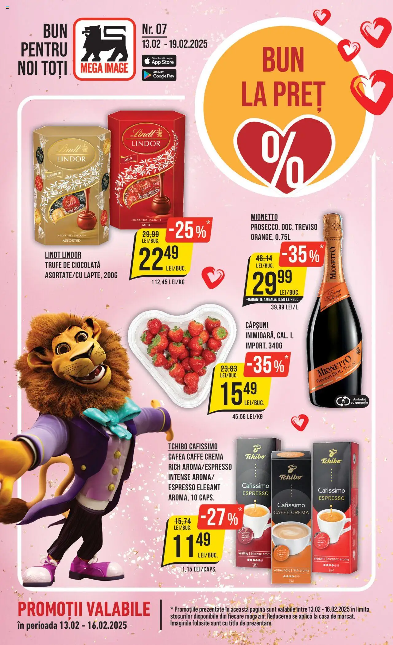 Catalog Mega Image 13 - 19 Februarie 2025 | Pagina 1 | Produse: Prosecco, Cremă, Cafea, Căpșuni