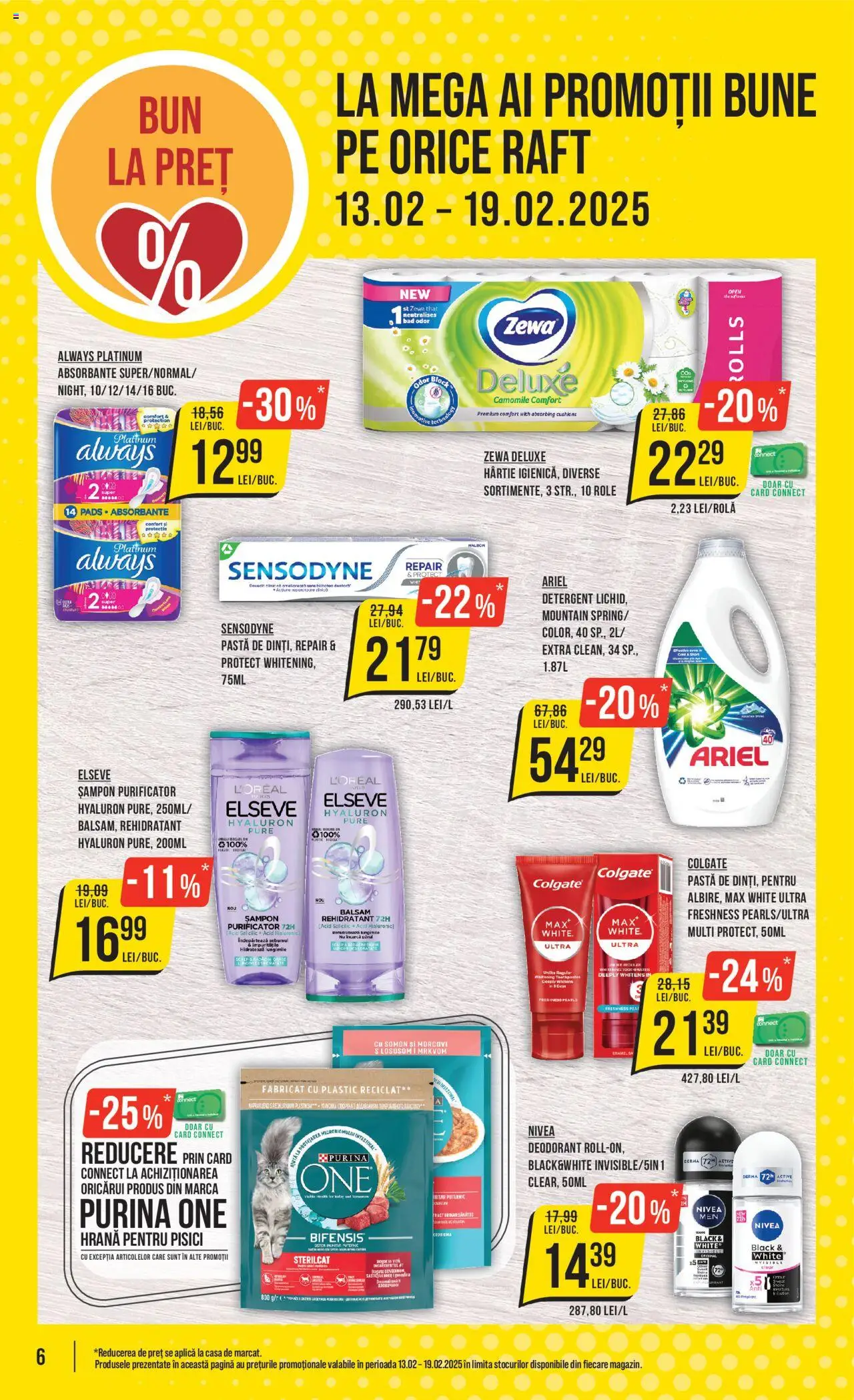 Catalog Mega Image 13 - 19 Februarie 2025 | Pagina 6 | Produse: Hrană pentru pisici, Șampon, Detergent, Absorbante